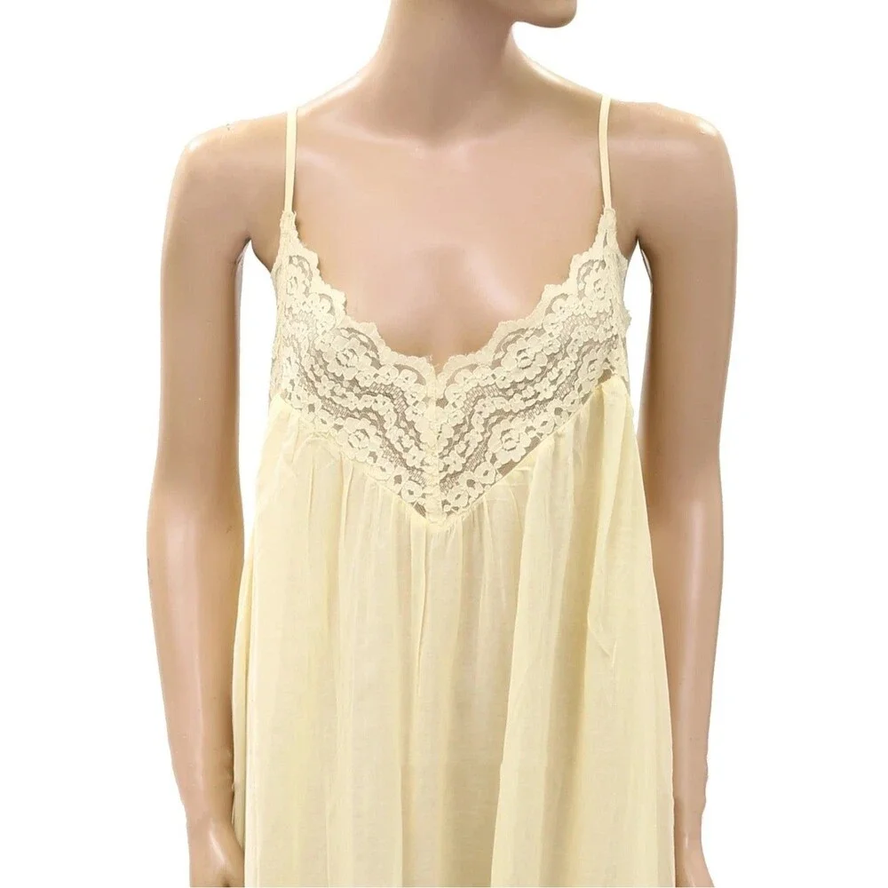 Intimately Free People Fiona Mini Slip Dress Billowy Sleeveless Lace M 289683